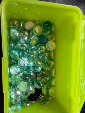 Green Glass Decorative Gems - Clear Teal Accent Stones